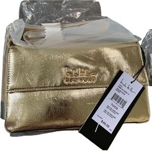 NWT Nicole Miller Gold Shoulder purse